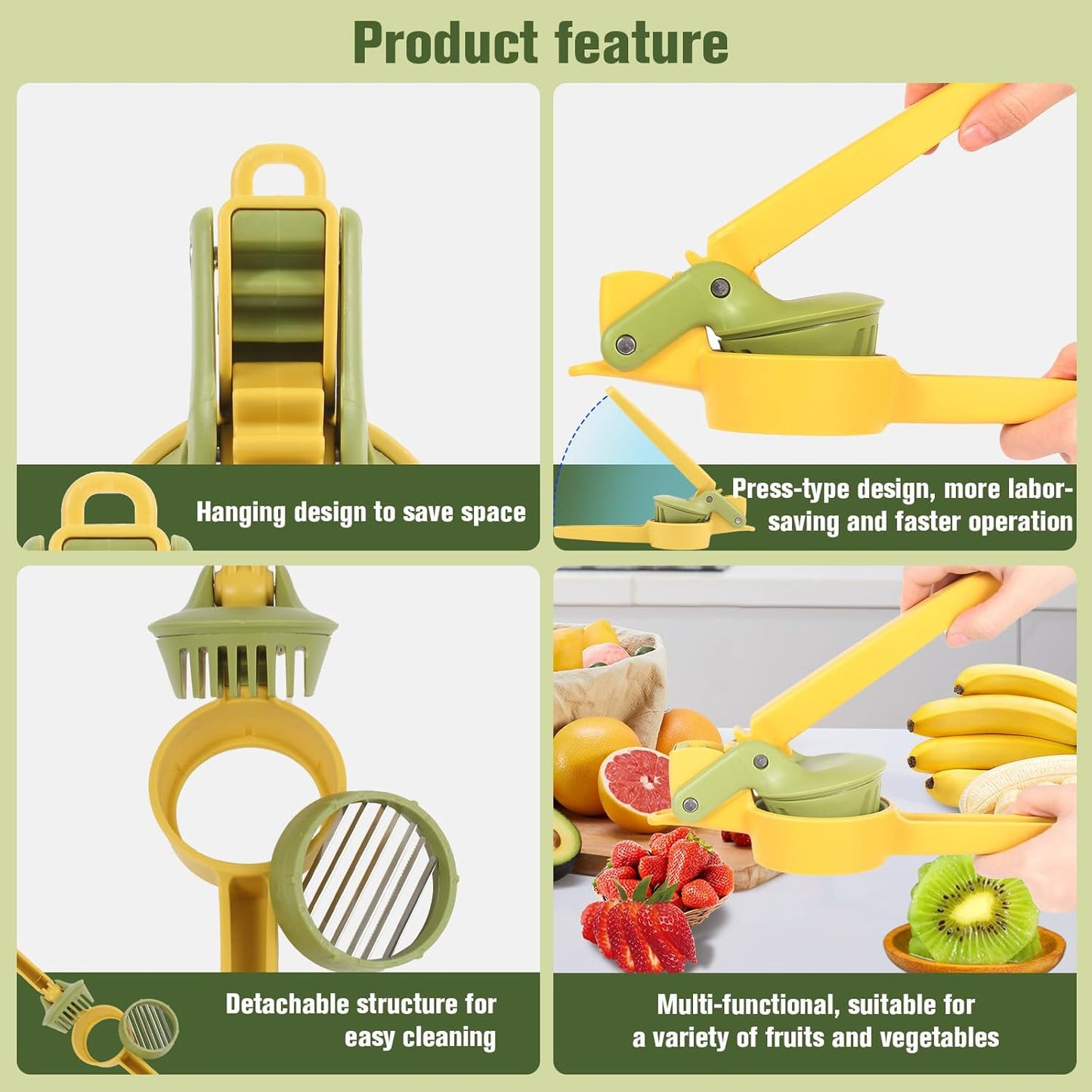 Skiennix Stainless Steel Fruit & Vegetable Slicer - Multifunctional Cutter for Strawberries, Bananas, and More