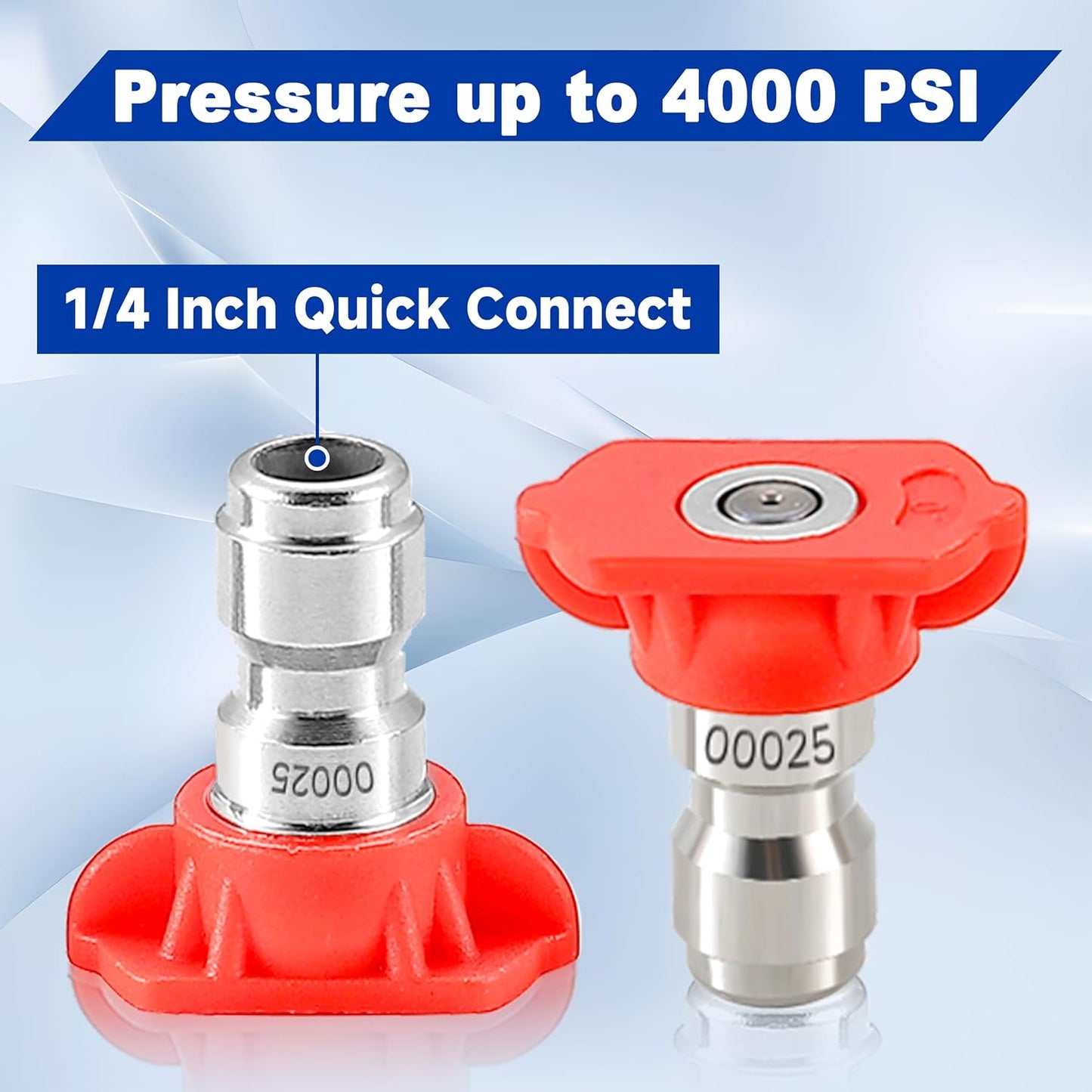 Tool Daily Pressure Washer Nozzle Tips Set - 7 Power Washer Tips for 1/4 Inch Quick Connect, 2.5 GPM
