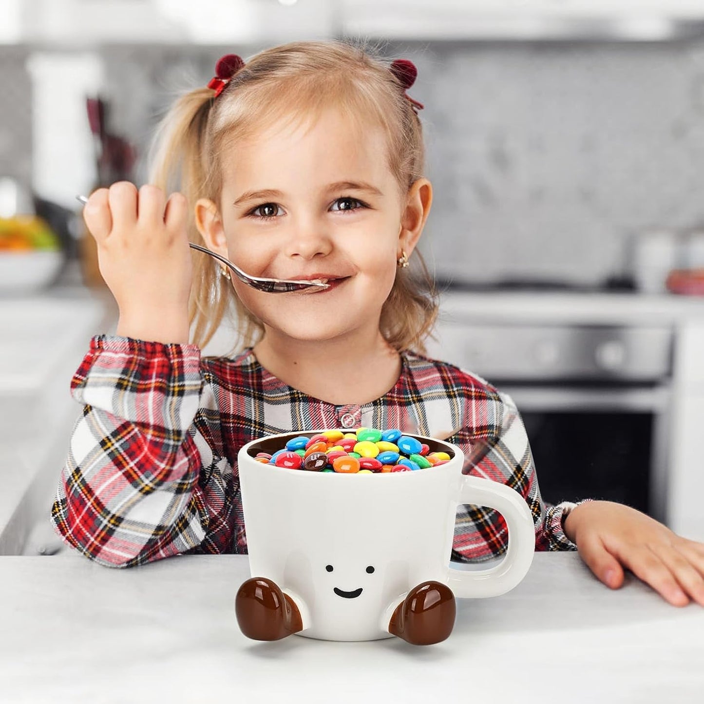 Skiennix Cute Funny Coffee Mug - Unique Ceramic Tea Cup for Women | 12.8oz in Chocolate