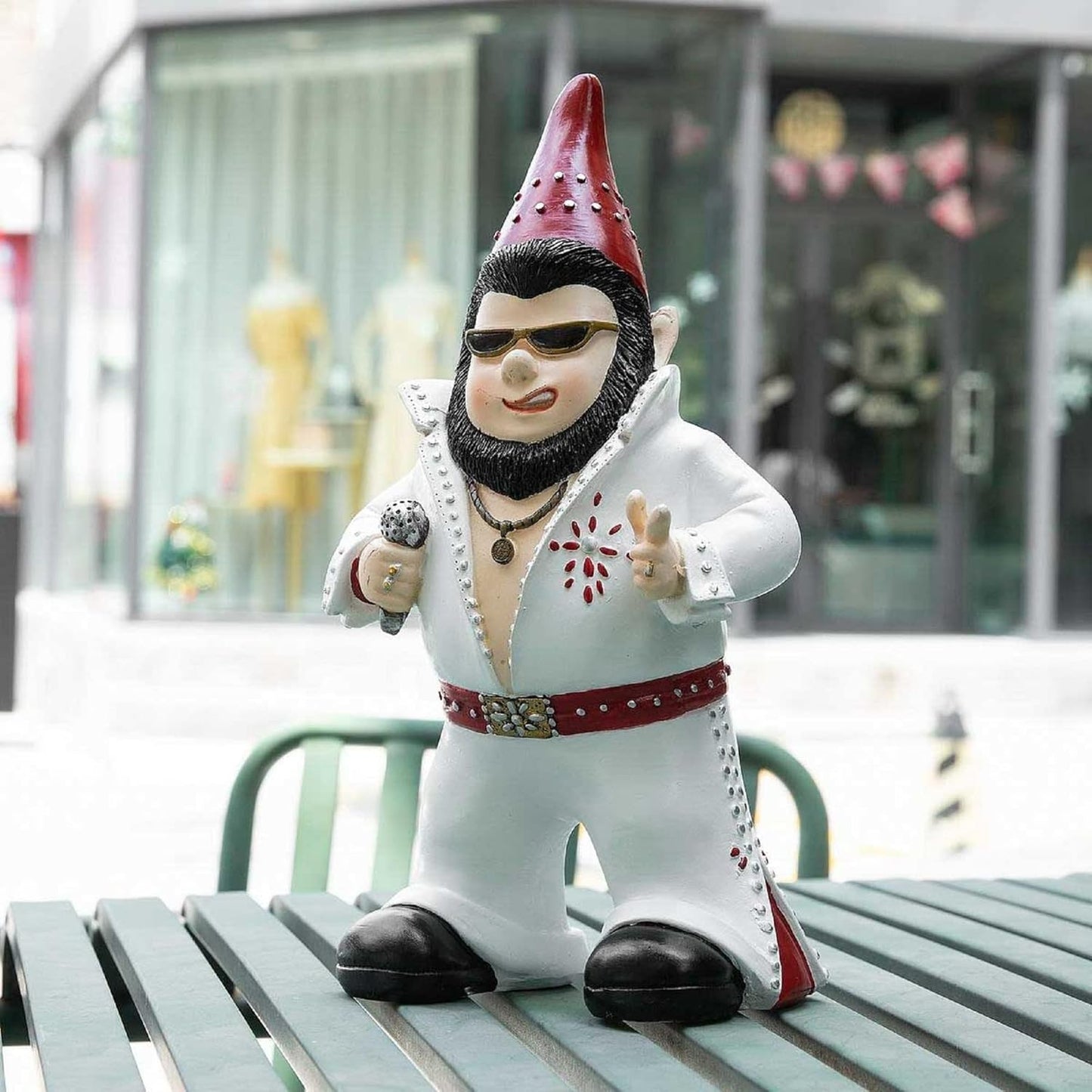 Singer Gnome Garden Statue - Large Outdoor Resin Dwarf Figurine for Patio Decor | Unique Home Gift