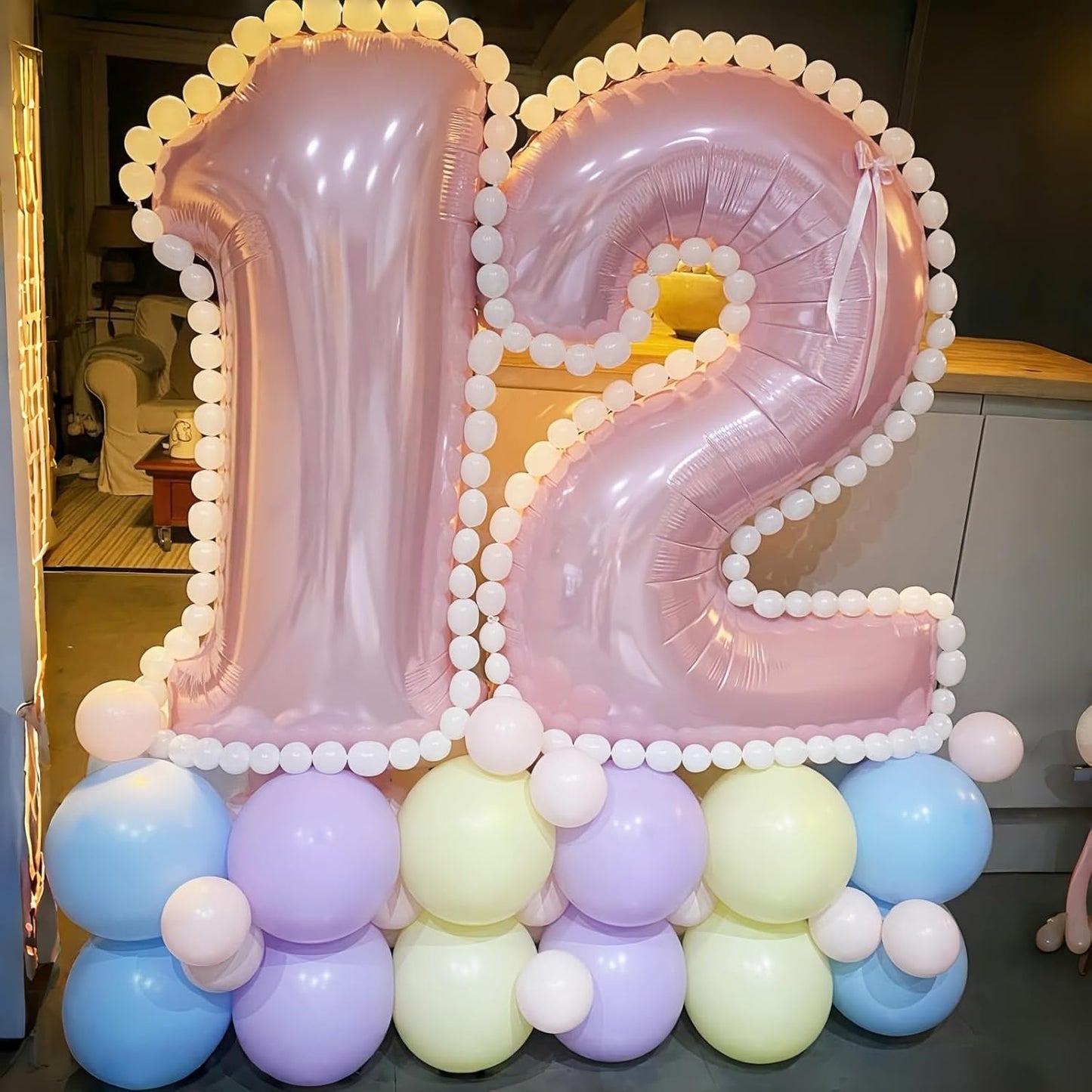 Pastel Pink Helium Foil Number Balloons - 40 Inch Self-Inflating Birthday Party Decor | 0-9