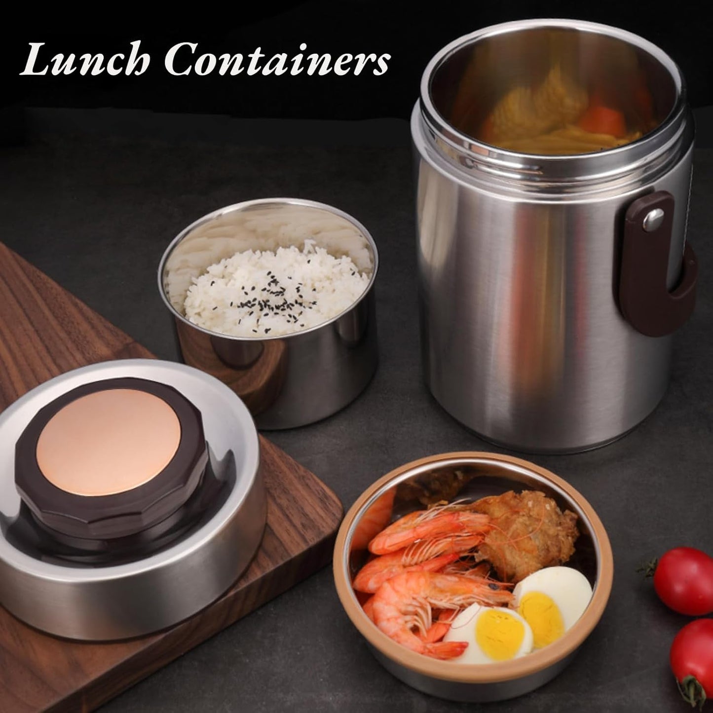 Mumusuki Insulated Lunch Box for Adults, Stainless Steel Food Jar with Leakproof Lid, Hot Cold Food Container, Vacuum Insulated for Work, Office and Outdoor (1500ml)