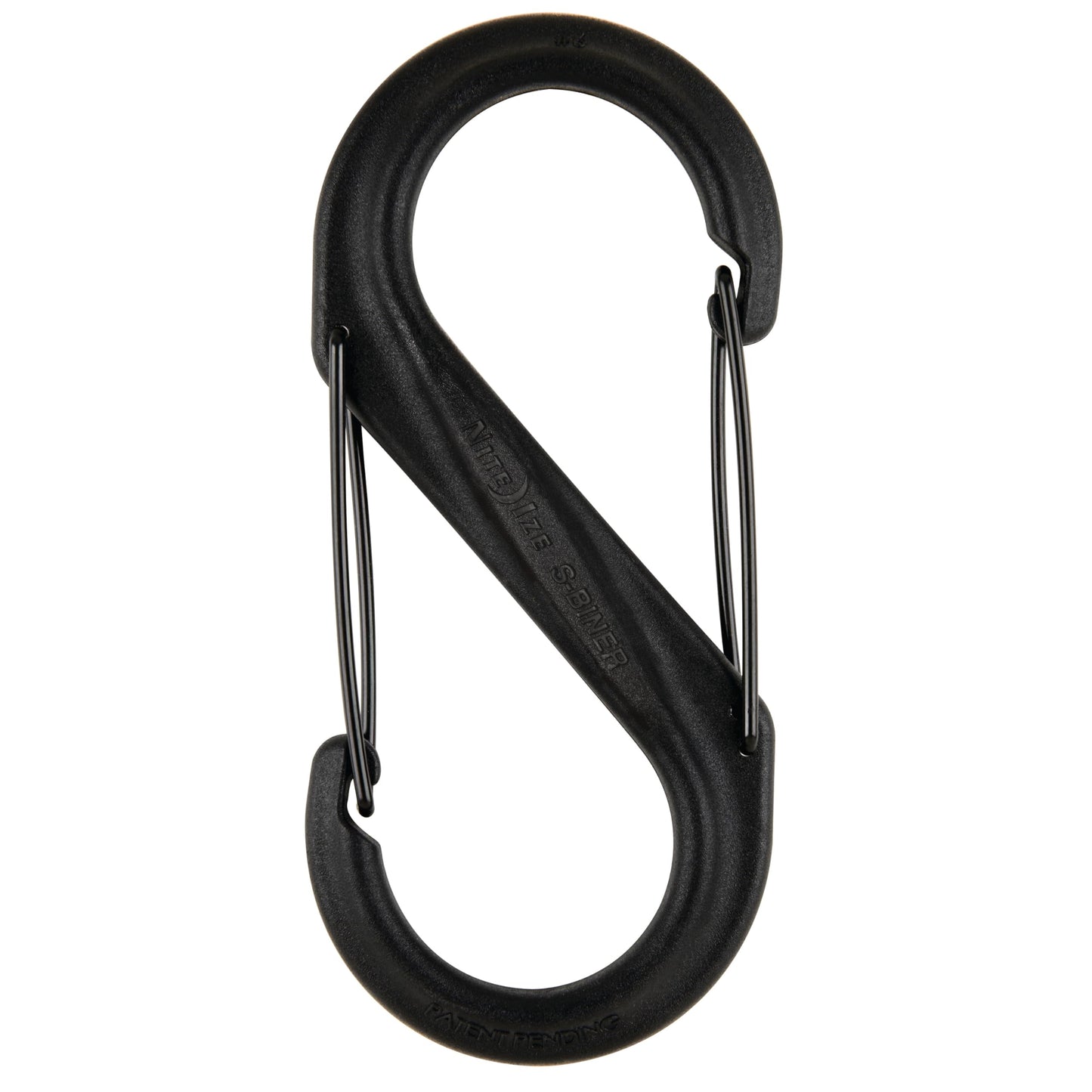 Nite Ize S-Biner Plastic Dual Carabiner - Durable Dual Carabiner with Wire Gate Closure for Organizing Keys & Keychain Attachments - Size 6, Black (4 Pack)