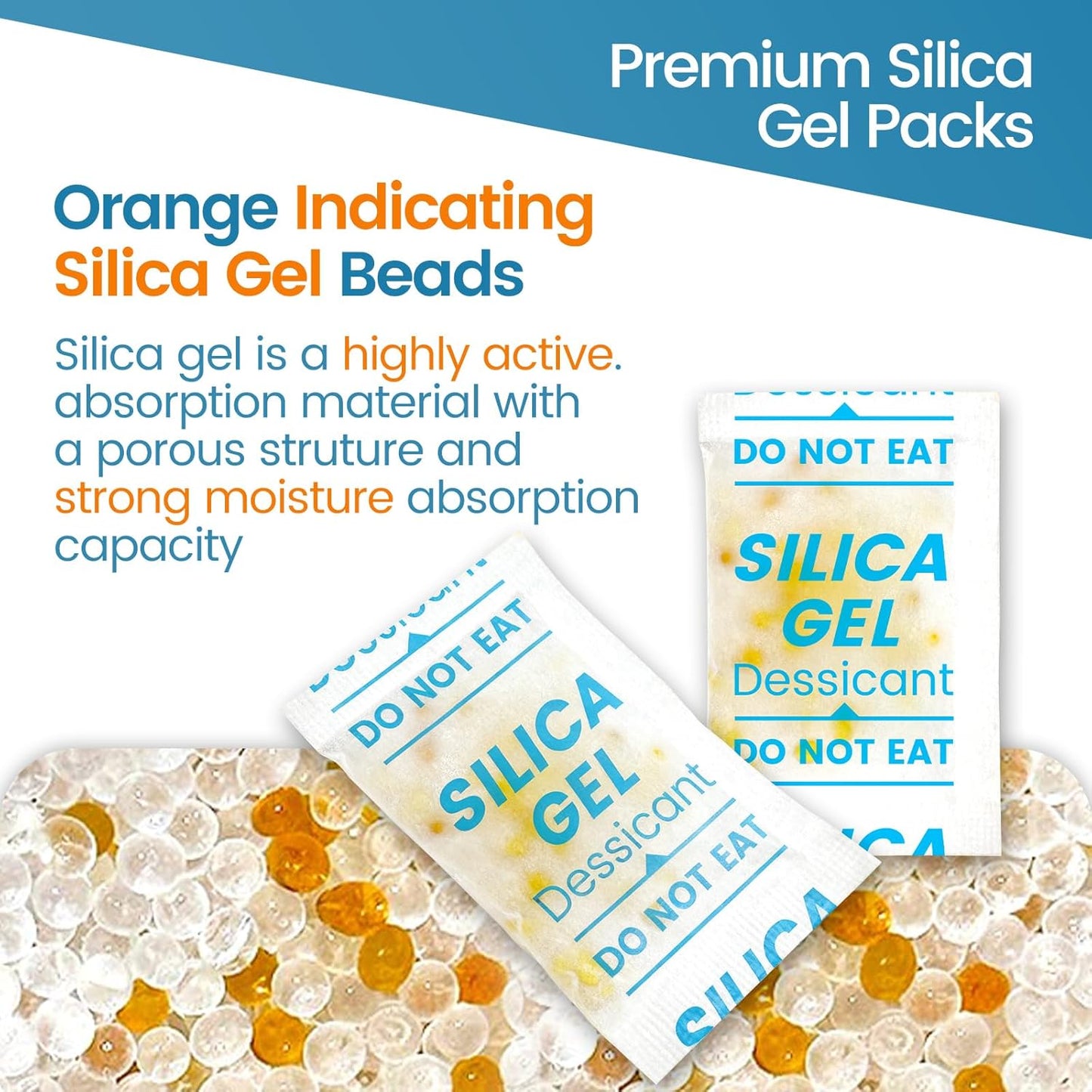 Silica Gel Packets by [Brand Name] - 50PCS Moisture Absorbers for Storage & Electronics | 5g Each