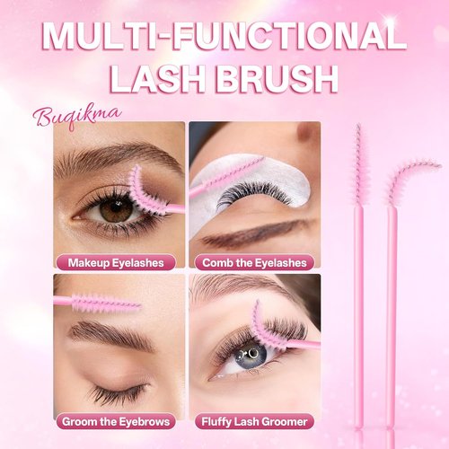 Buqikma Eyelash Shampoo - Gentle Cleanser Kit with Wash Brushes | 60ml for Salon & Home Care