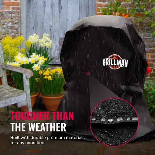 Grillman BBQ Grill Cover - Heavy Duty Waterproof & Weather Resistant - 30 Inch Black for Gas Grills