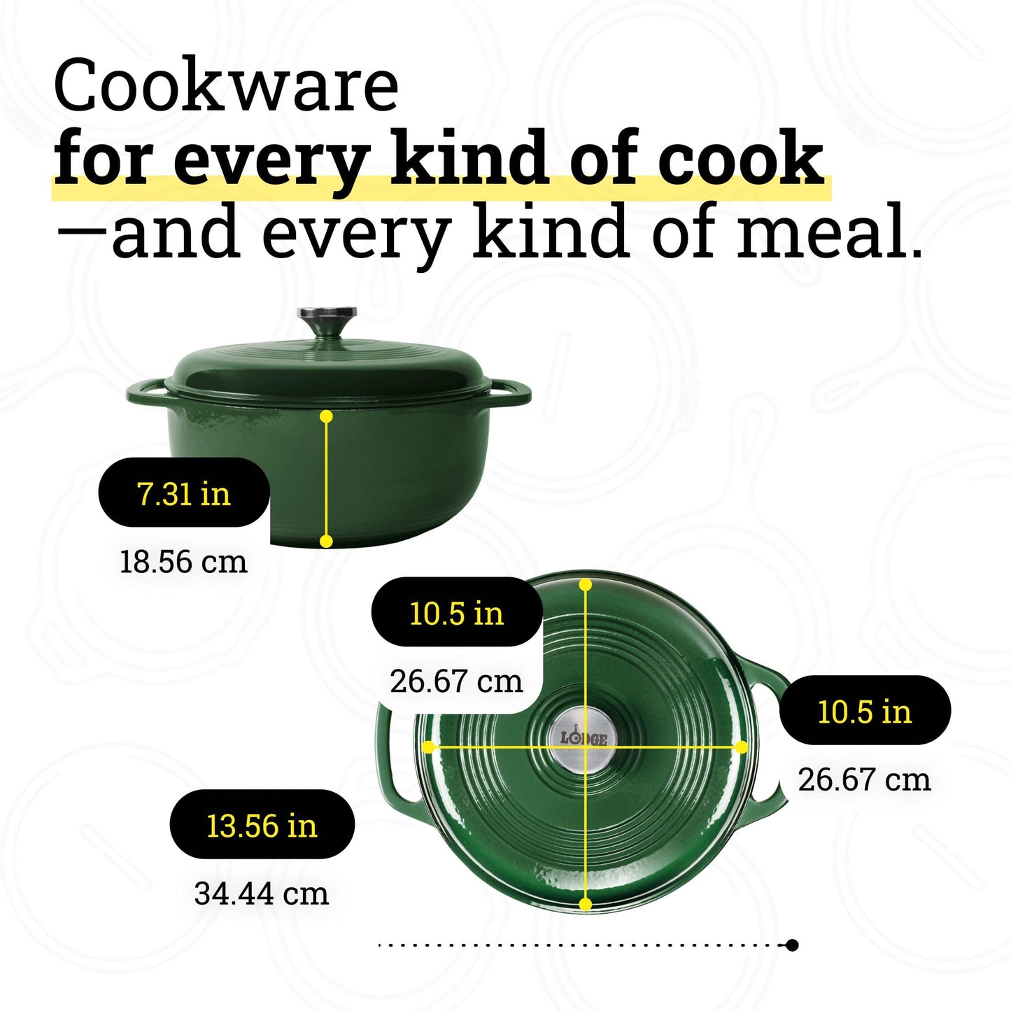 Lodge Essential Enamel Cast Iron Dutch Oven - Perfect for Bread Baking, Braising, Marinating & Slow Cooking - Features Moisture-Sealing Lid & Dual Handles - Kitchen Essentials - 6 Quarts - Evergreen