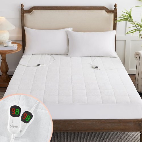 Homemate Heated Mattress Pad Full Size for Cold Sleepers, 5 Heated Setting Coral Fleece Electric Mattress Pad Full, Bed Warmer with Single Controller & Auto Off 10 Hours, Fit Up to 21 Inch, 75"x54"