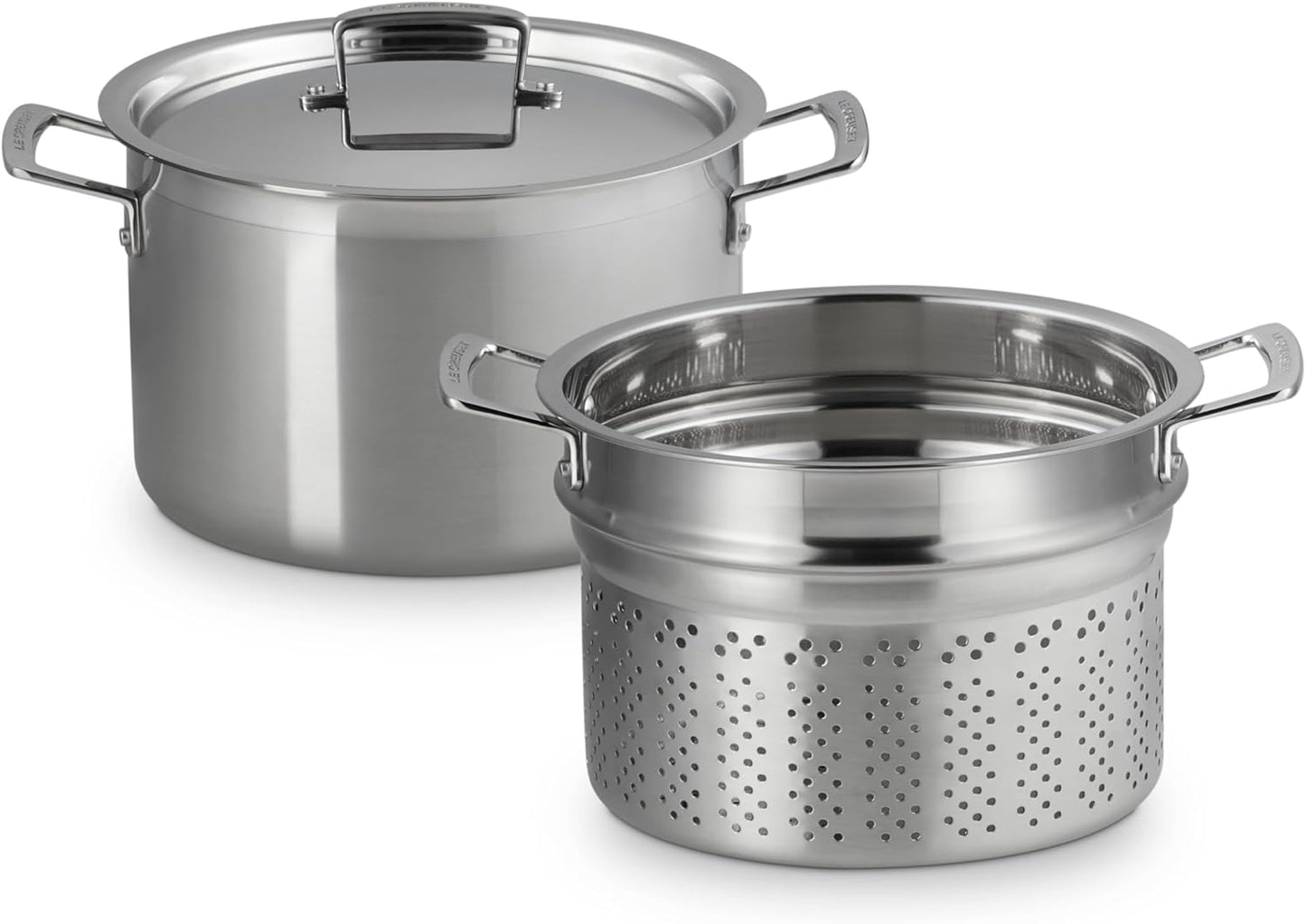 Le Creuset Stainless Steel Deep Pasta Pot - 3-Ply Construction, 7.5qt Capacity