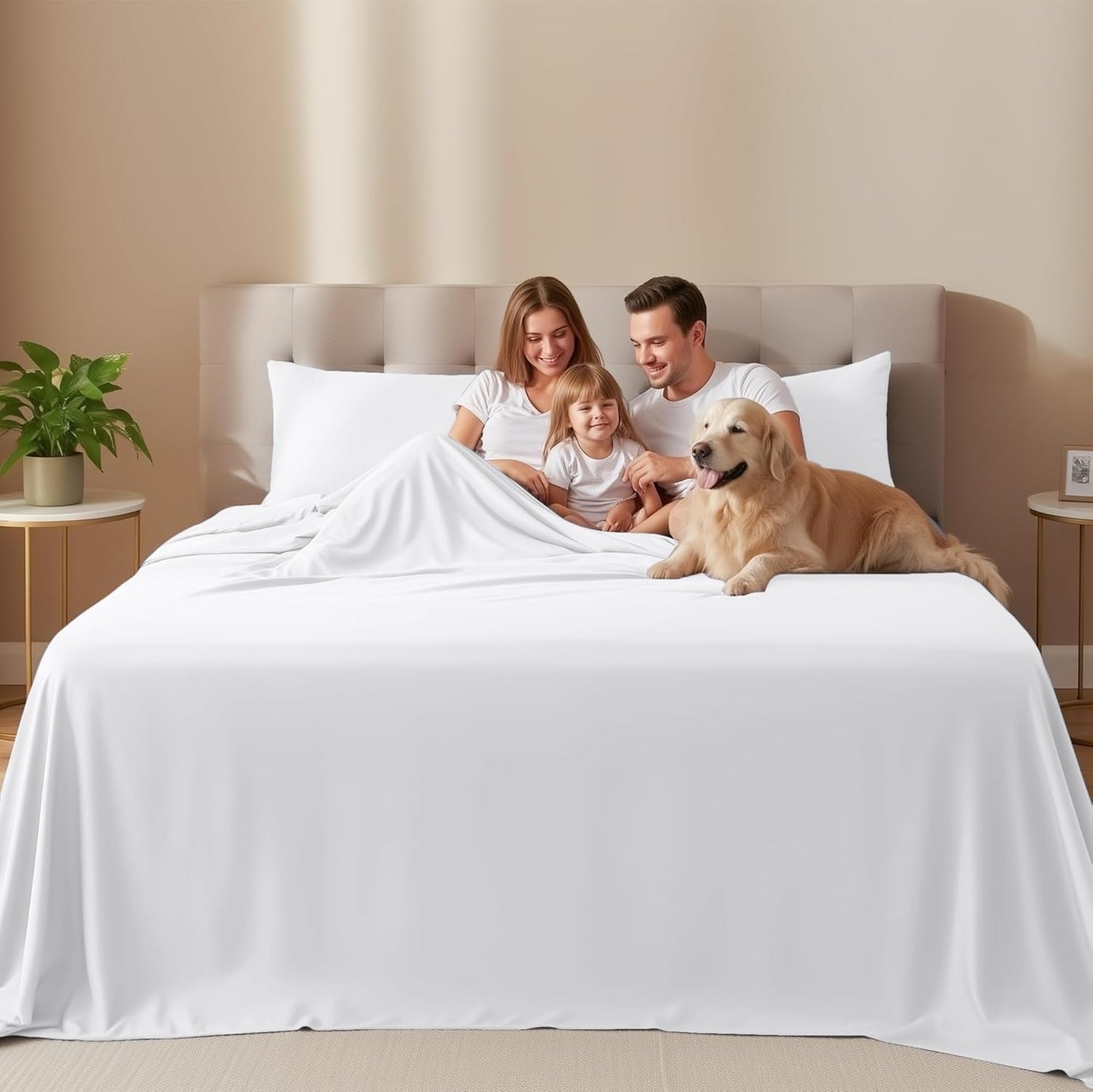 Utopia Bedding King Size Sheet Set - 4-Piece Soft Microfiber Bed Sheets, Oeko-Tex Certified | White