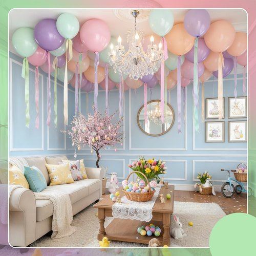 Hungdao 100 Pack Birthday Decorations Pastel Balloons 12 Inch Macaron Balloons with Satin Ribbon Round Rainbow Latex Balloon for Birthday Spring Wedding Bridal Shower Ceiling Party Decorations