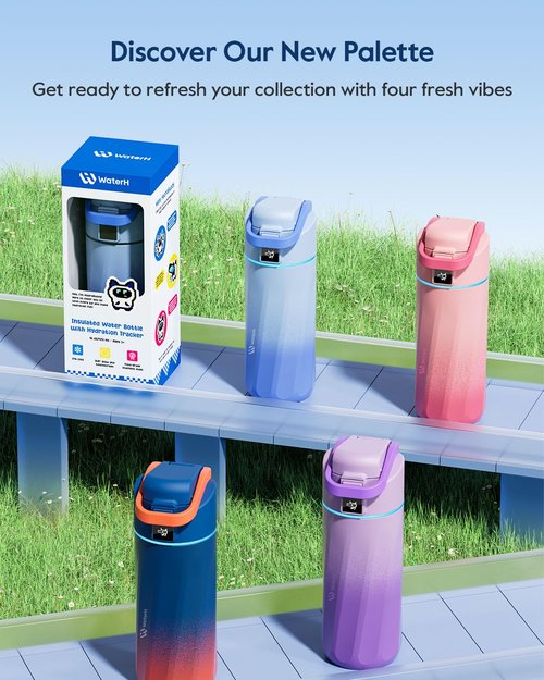 BOOST Smart Water Bottle with Reminder & Tracker, 16oz Kids Water Bottle for School, DIY Refrigerator Magnets, BPA-Free Vacuum Insulated Stainless Steel, Ideal for Mother's Day