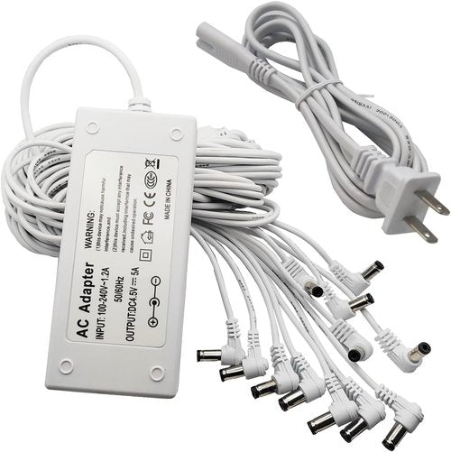 HUZUM 4.5V Power Adapter - 12 Output Jacks for Lemax Lighted Miniature Decorations