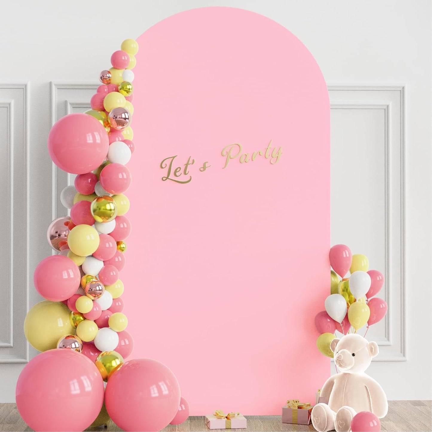 Wokceer Wedding Arch Backdrop Stand - 7.2 FT Metal Arch with Cover for Events & Ceremonies