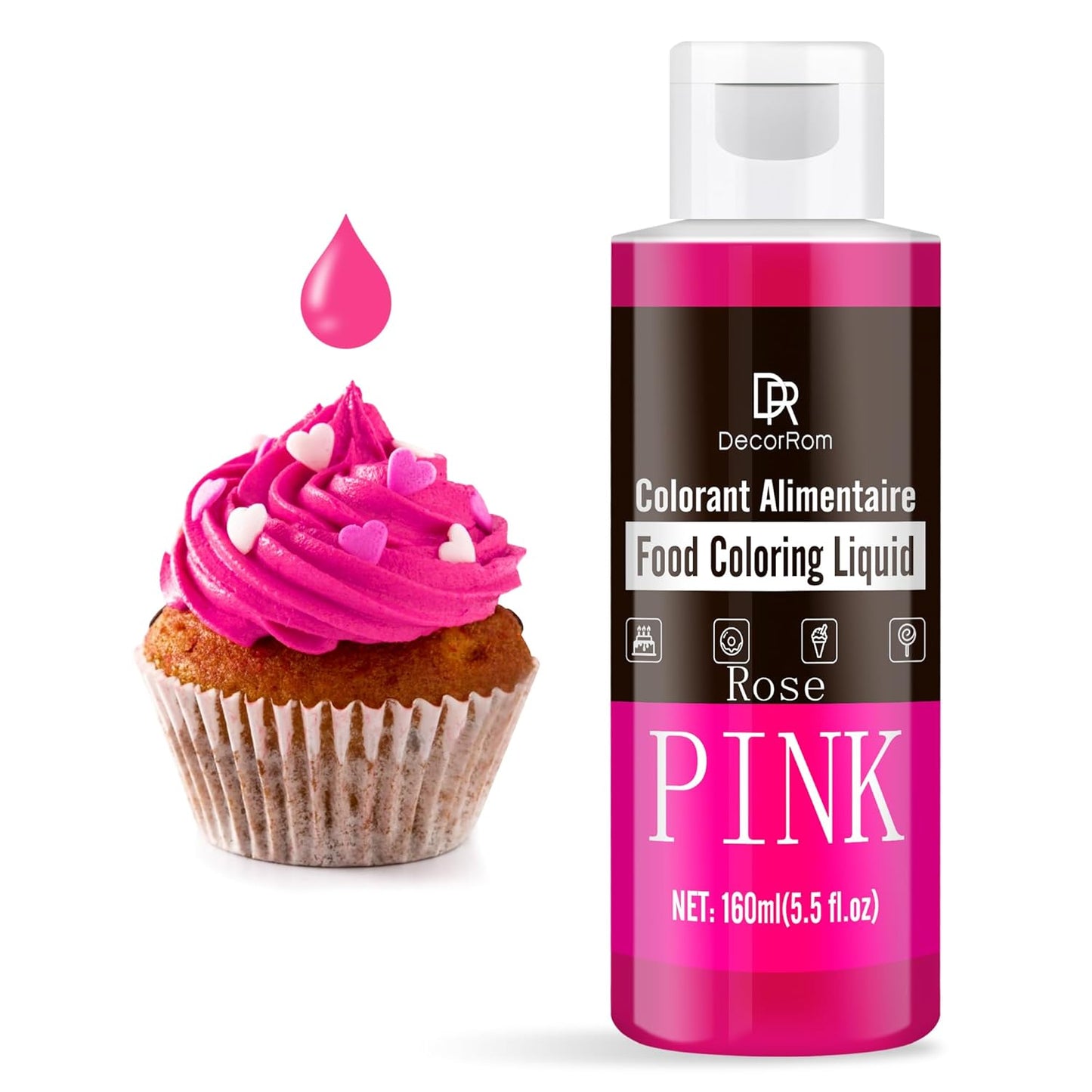 Skiennix Pink Food Coloring Liquid - Vibrant Tasteless Dye for Baking & Crafts | 5.5 Fl. Oz / 160ml Each