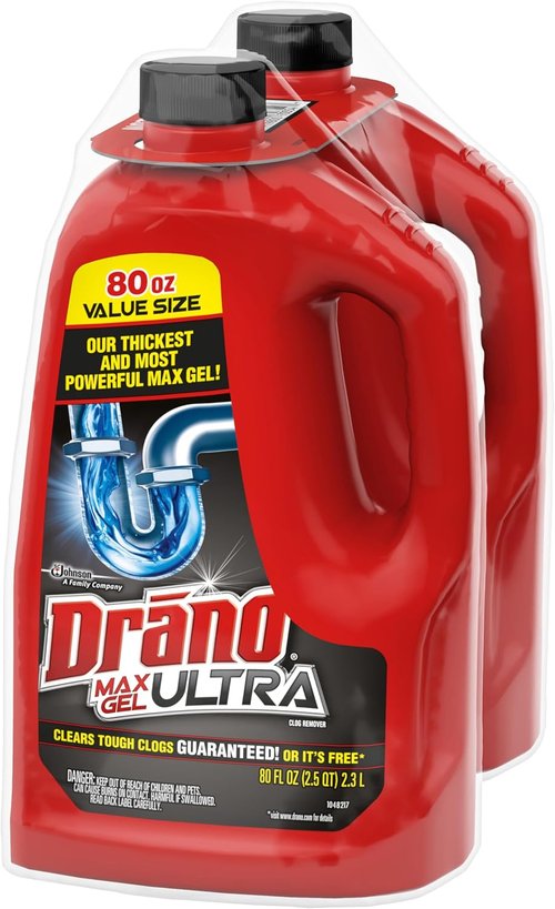 Drano Max Gel Clog Remover - Powerful 160 Fluid Ounce Formula for Fast Drain Clearing