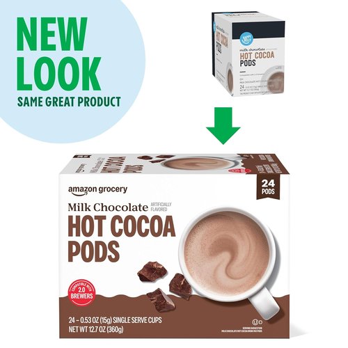 Happy Belly Hot Cocoa Pods - Rich Milk Chocolate Flavor | 24 Count Pack