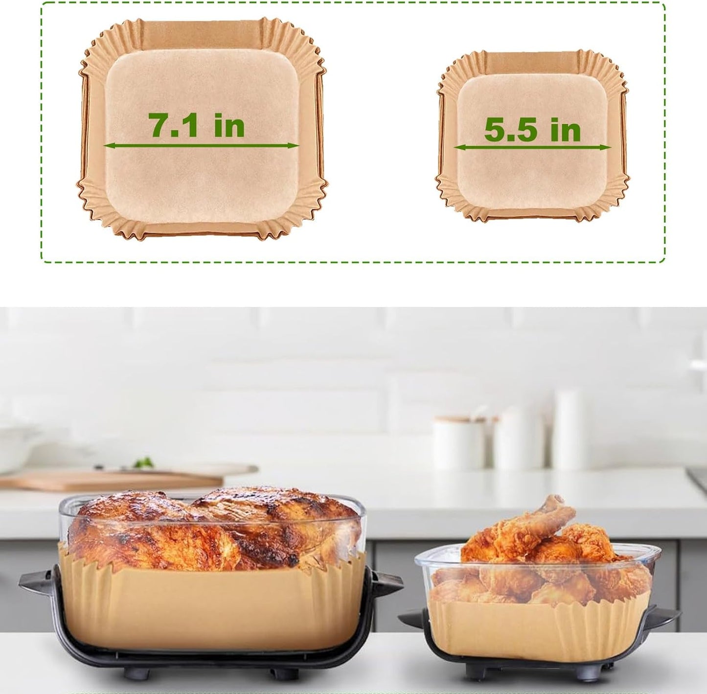 Ninja Air Fryer Liners - 250 Pcs Parchment Paper for Crispy Cooking | Perfect Fit for Ninja Appliances