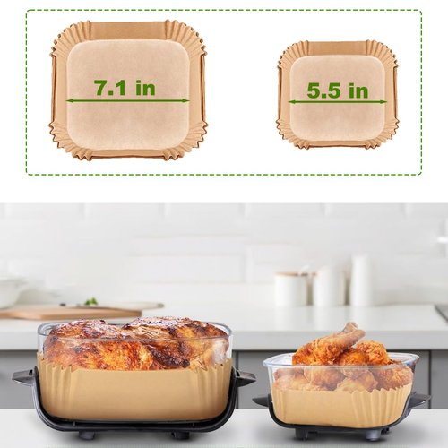 Air Fryer Liners for Ninja Crispi Air Fryer, Ninja Crispi Accessories for Ninja Crispy, 250Pcs Ninja Glass Air Fryer Liners, Crispi Air Fryer Parchment Paper Liners, Ninja Kitchen Appliances