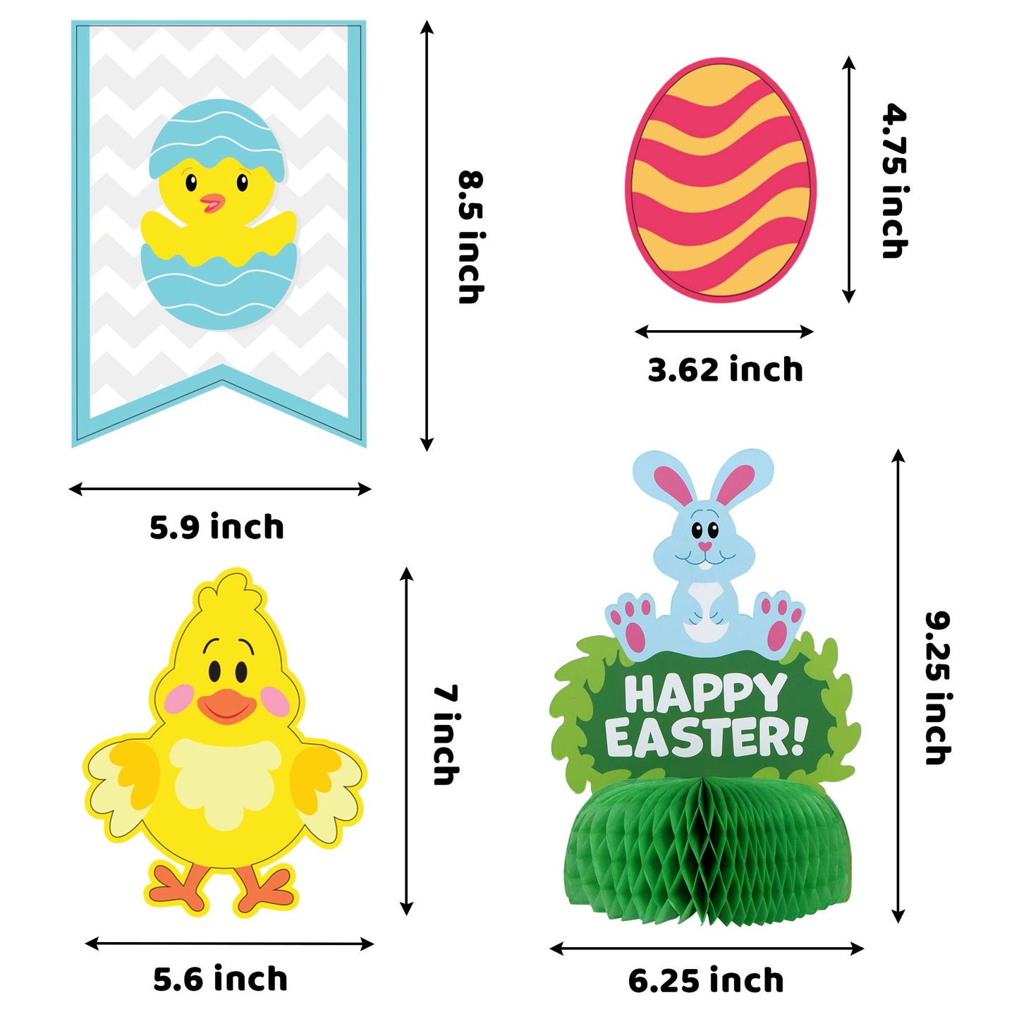 JOYIN 31 PCS Easter Decorations Spring Decor Egg Bunny Foil Swirl Party Hanging Decoration Huge Value Kit for Easter Home Themed Party