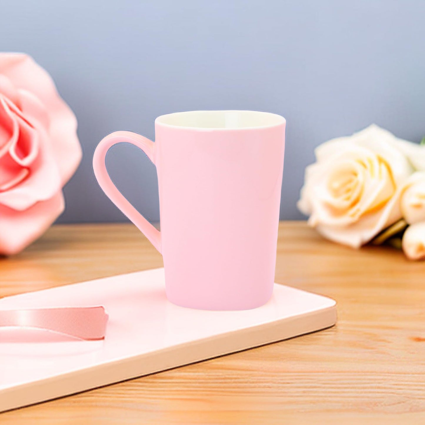 12oz Ceramic Coffee Mug Pink Coffee Mug Heart Shaped Pattern Design Heart Gift for Mother's Day Women Mom