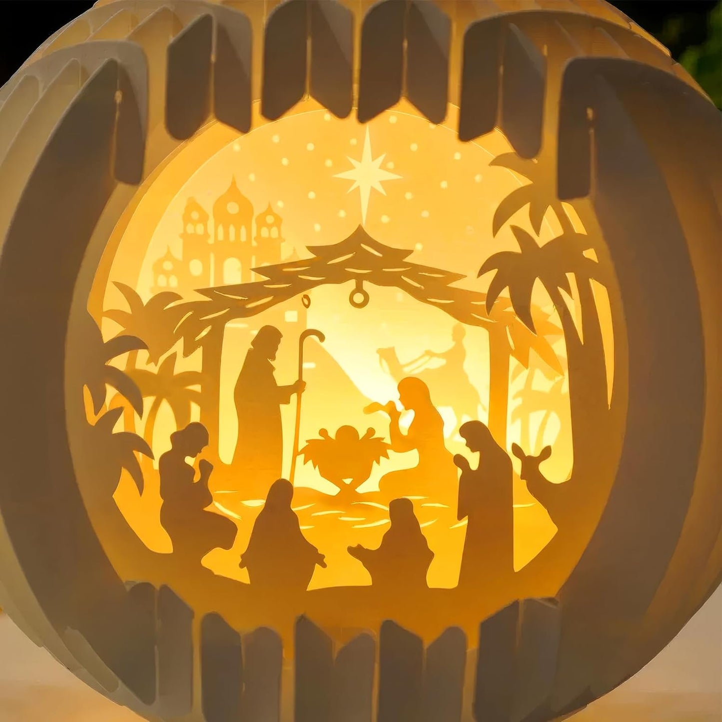 Skiennix Light Up Nativity Scene - LED Tabletop Christmas Decorations | Small Religious Gifts