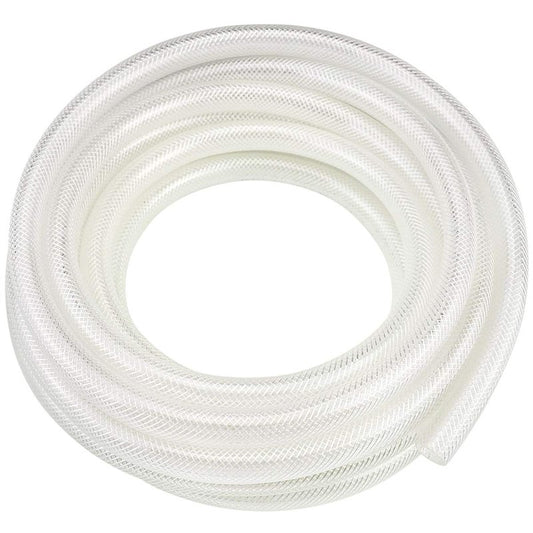 3/8" ID x 10 Ft High Pressure Braided Clear PVC Vinyl Tubing Flexible Vinyl Tube, Heavy Duty Reinforced Hose Tubing, BPA Free and Non Toxic
