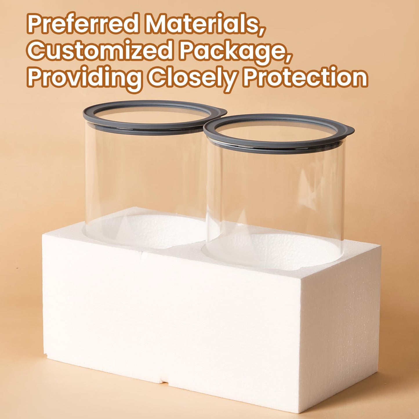 Spreccio 2 PCS Flour Sugar Storage Containers, 1-Gallon(4.2Qt) Cereal Containers Storage with Airtight Lids, Glass Food Jars for Oats, Cereal and More