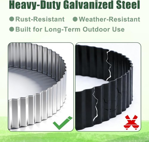 FEED GARDEN Heavy Duty Galvanized Steel Garden Edging - Rust Resistant 6 Inch x 40 Feet Flexible Landscape Border