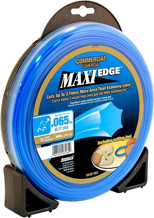 Arnold WLM-165 Maxi-Edge String Trimmer Line - Commercial Grade, Universal Fit, 22 Refills, .065-Inch x 440-Foot, Blue