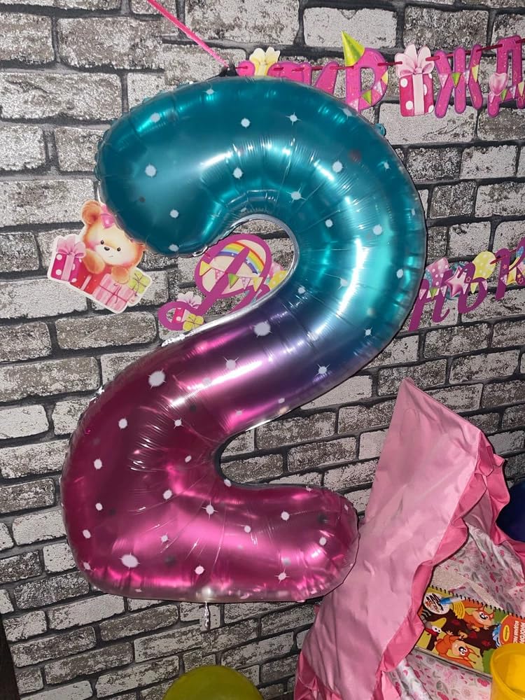 Starry Sky 7 Balloon, Number Balloons 40 Inch, 7th Birthday Decorations for Girls Kids, Party Decoration for Women, Number 7 Balloon