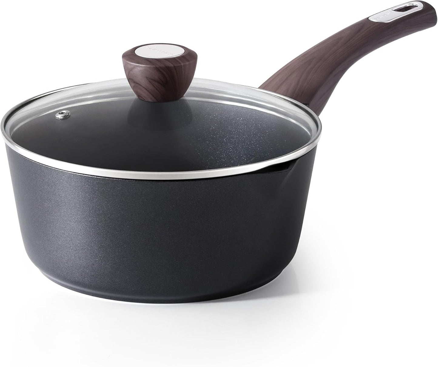 SENSARTE Nonstick Sauce Pan - 2.5 Quart Multipurpose Cooking Pot with Lid & Double Spout | PFOA Free