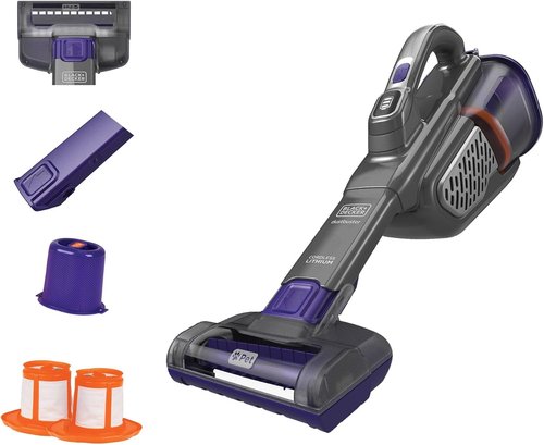 BLACK+DECKER Dustbuster Furbuster Pet Hair Vacuum - Cordless Handheld with Motorized Brush, Powerful Suction