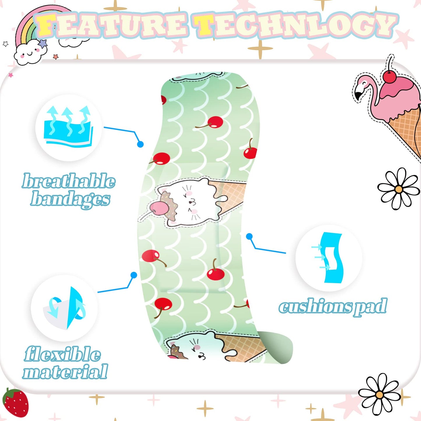 Kids Adhesive Bandages Bulk Cute Cartoon Bandages for Kids Waterproof Breathable Protect Scrapes and Cuts for Girls Boys Children Toddlers(120 Pieces)