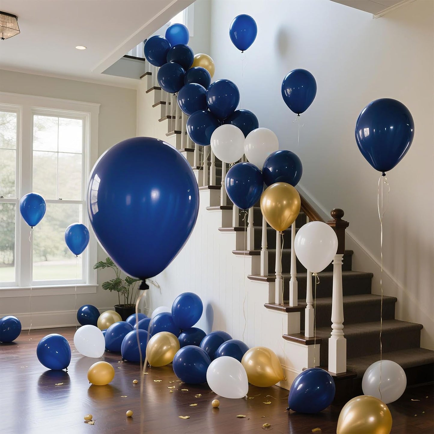 Skiennix Navy Blue Latex Balloons - 12-Inch Round | 100 Pack for Wedding & Birthday Decorations