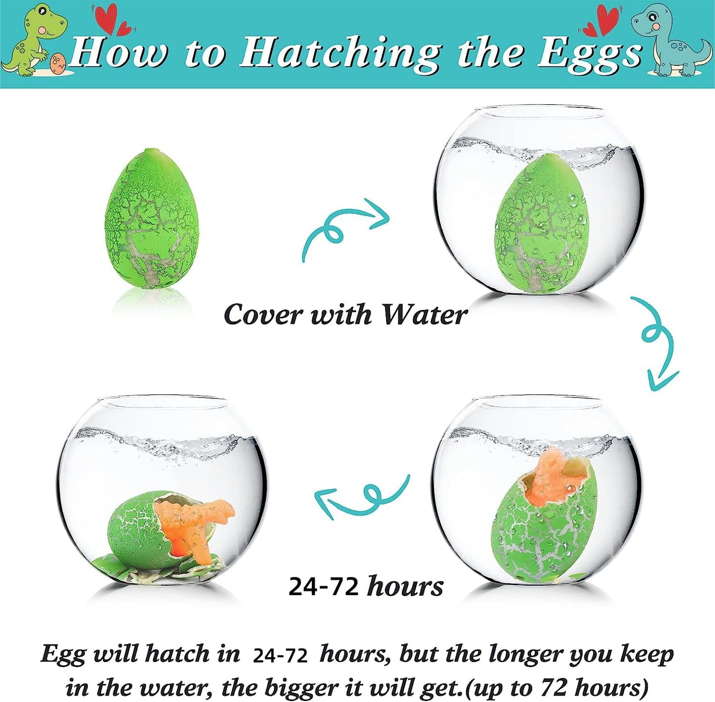 ANPHILE Dinosaur Party Favors, 30 Pack Hatching Dinosaur Eggs with Card Bulk - Dino Birthday Goodie Bag Stuffers , Novelty Birthday Party Favors for Kids