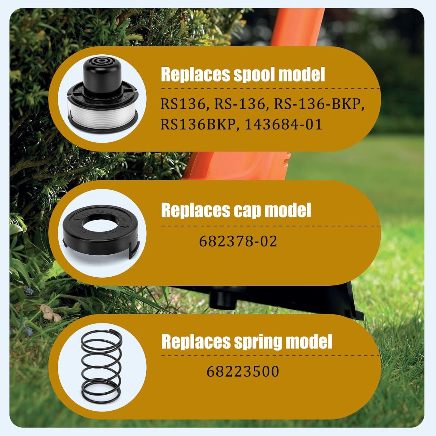 KAKO ST4500 Replacement Spool - 20ft 0.065” Line for Black & Decker Weed Eater | 10+2+2 Pack