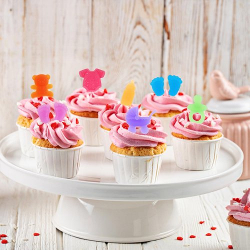 2 Pack Baby Shower Chocolate Molds, Babies Silicone Candy Molds with Onesie Feet Pacifier Cradles Bear Bottle, Babies Chocolate Molds for Party Cake Candy Gummy Cupcake Topper Decorations (Baby)
