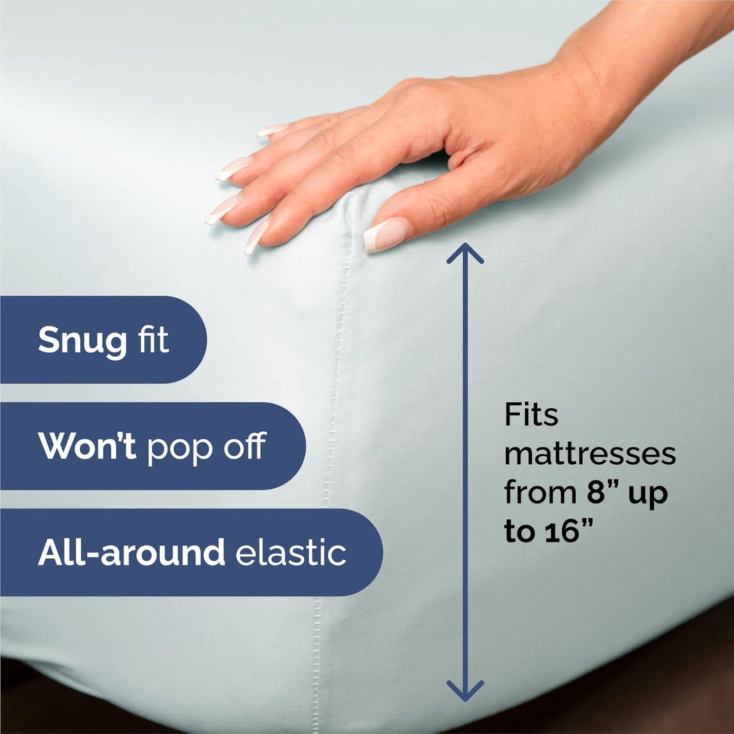 King Size 4 Piece Sheet Set - Ultra-Soft Cooling Bed Sheets | Hotel Luxury Bedding - Ice Blue
