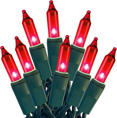 HISHINY 100 Count Red Christmas Tree String Lights - UL Certified Indoor/Outdoor Decor | 21 Feet