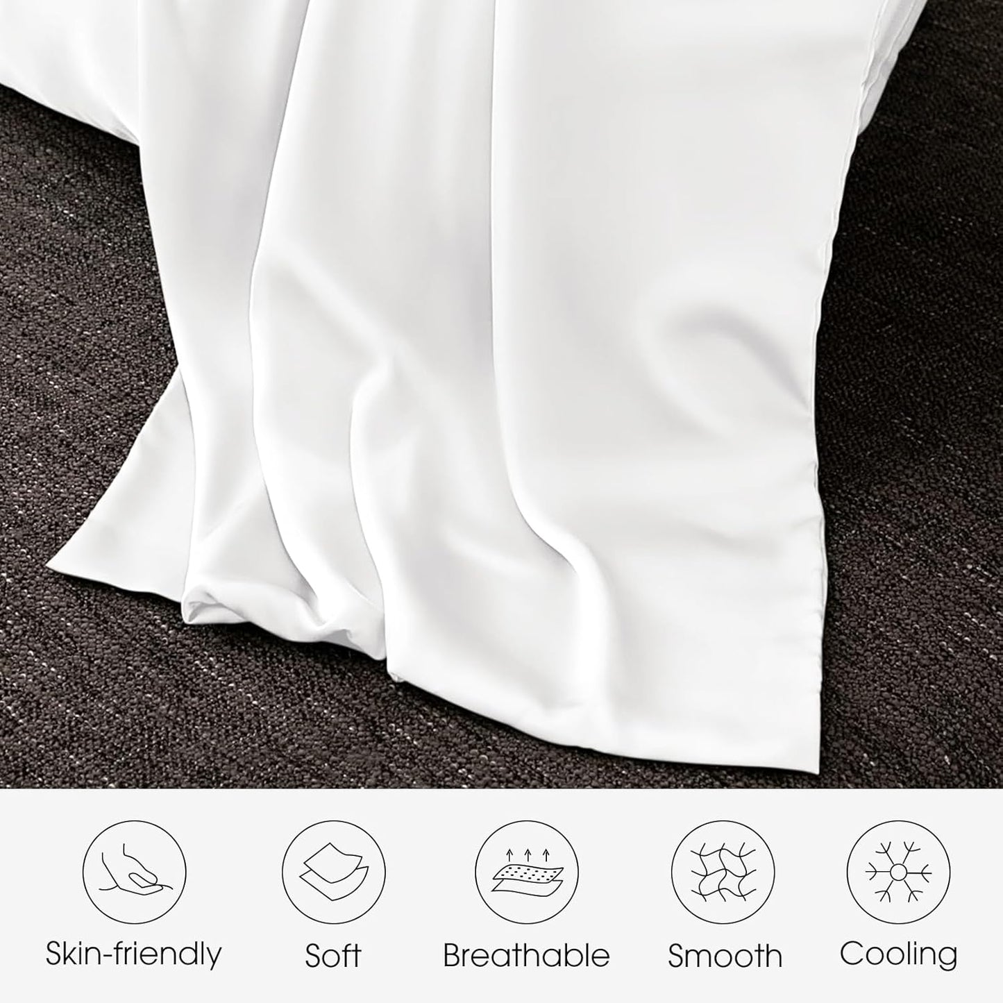 Skiennix 100% Mulberry Silk Pillowcases - Set of 2 Queen Size for Hair & Skin | Soft, Breathable, White
