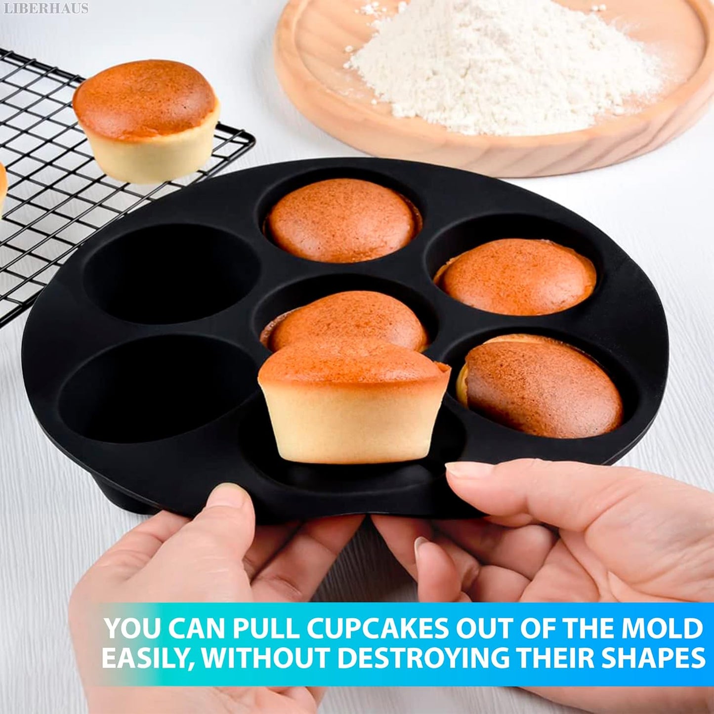 Air Fryer Muffin Pan by [Brand Name] - 7-Cup Silicone Mold for Egg Bites | Heat Resistant & Nonstick