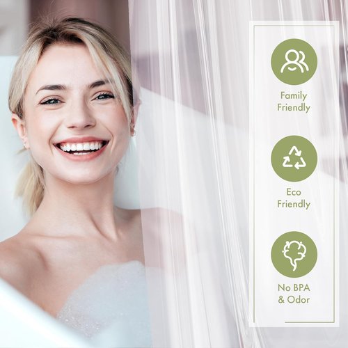 AmazerBath Waterproof Shower Curtain Liner - 72x72 Clear PEVA with 3 Magnets & 12 Grommets