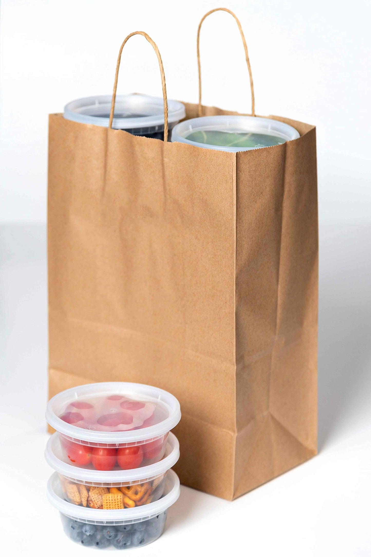 Deli Plastic Food Containers with Airtight Lids [50 Sets], Leakproof Slime Small Combo Pack [Reusable, Storage, Disposable, Meal Prep, Soup, Microwaveable & Freezer Safe] (16oz)