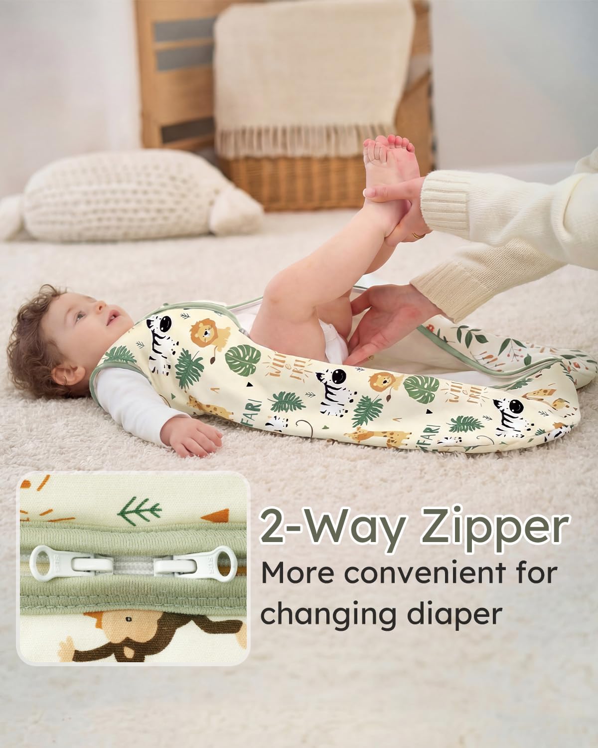 Yoofoss Baby Sleep Sack - 1.5 Tog Organic Cotton Wearable Blanket for Infants 0-6 Months | Warm & Comfy