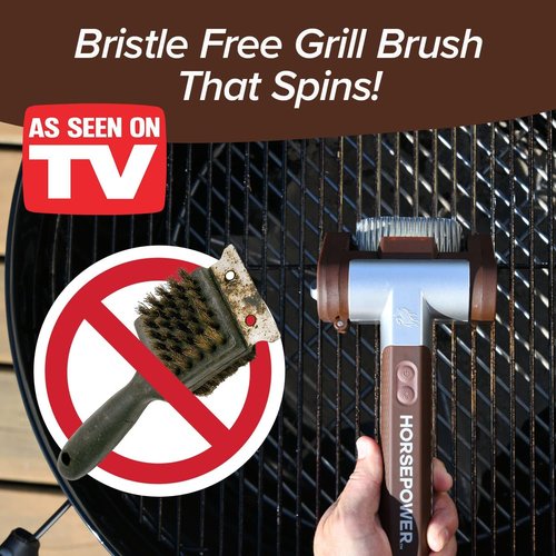 HorsePower Giddy Up Grill Cleaner - Cordless Rechargeable BBQ Tool with 350 RPM Roller & LED Light