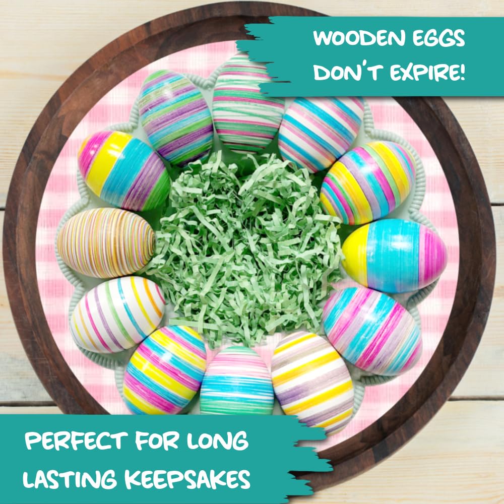The Eggmazing Egg Decorator White Wooden Eggs - for Easter Egg Decorating, Arts and Crafts - Matte White Eggs Specifically Designed to be Used with All Eggmazing Egg Decorators (6 Pack), Ages 3 and Up