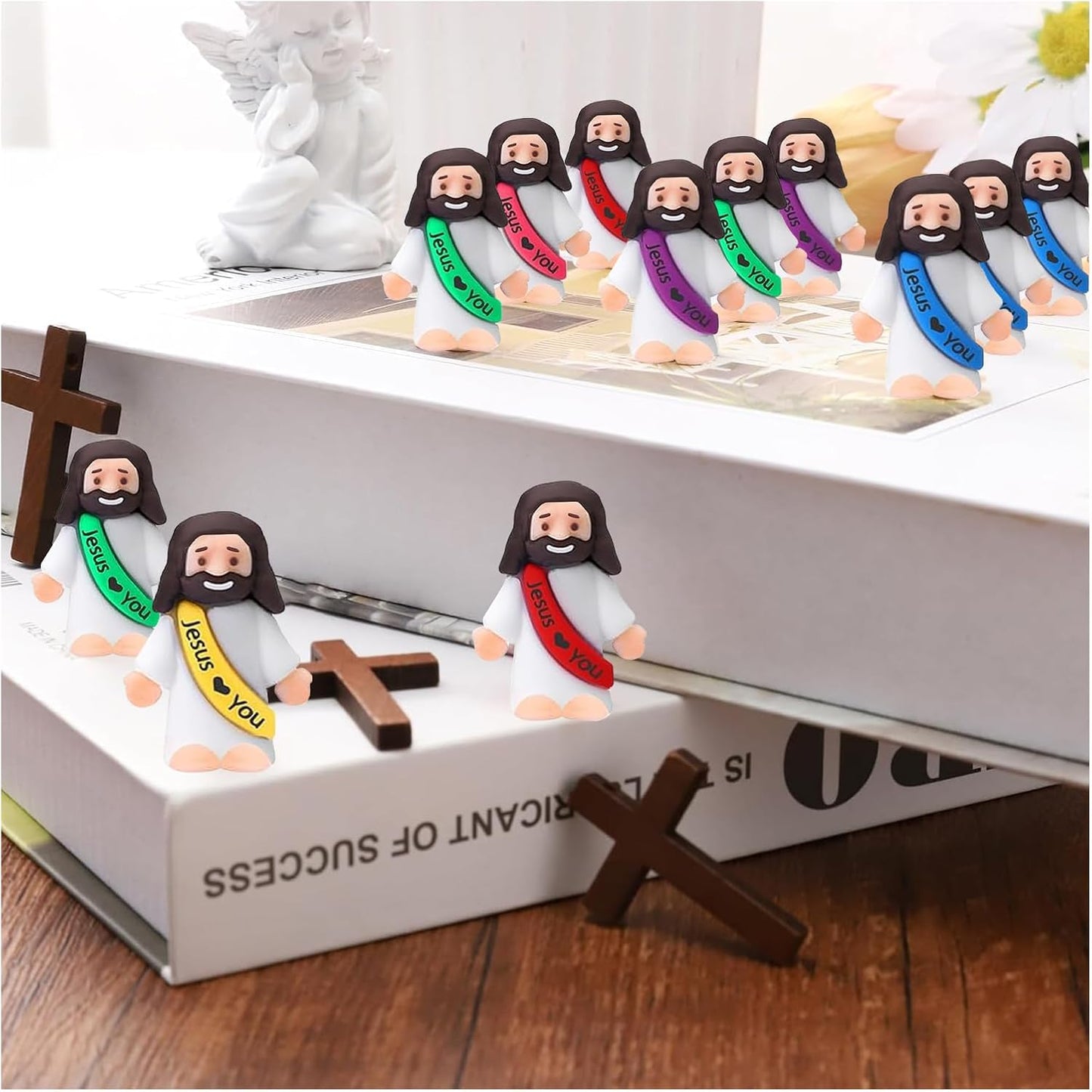Little Jesus Figures - 60PCS Mini Religious Party Favors for Sunday School & Easter Egg Stuffers