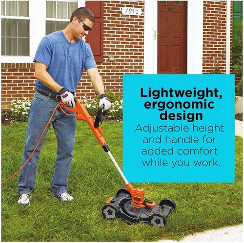 BLACK+DECKER 3-in-1 String Trimmer, Edger & Lawn Mower - 6.5-Amp, 12-Inch, Corded Power Tool