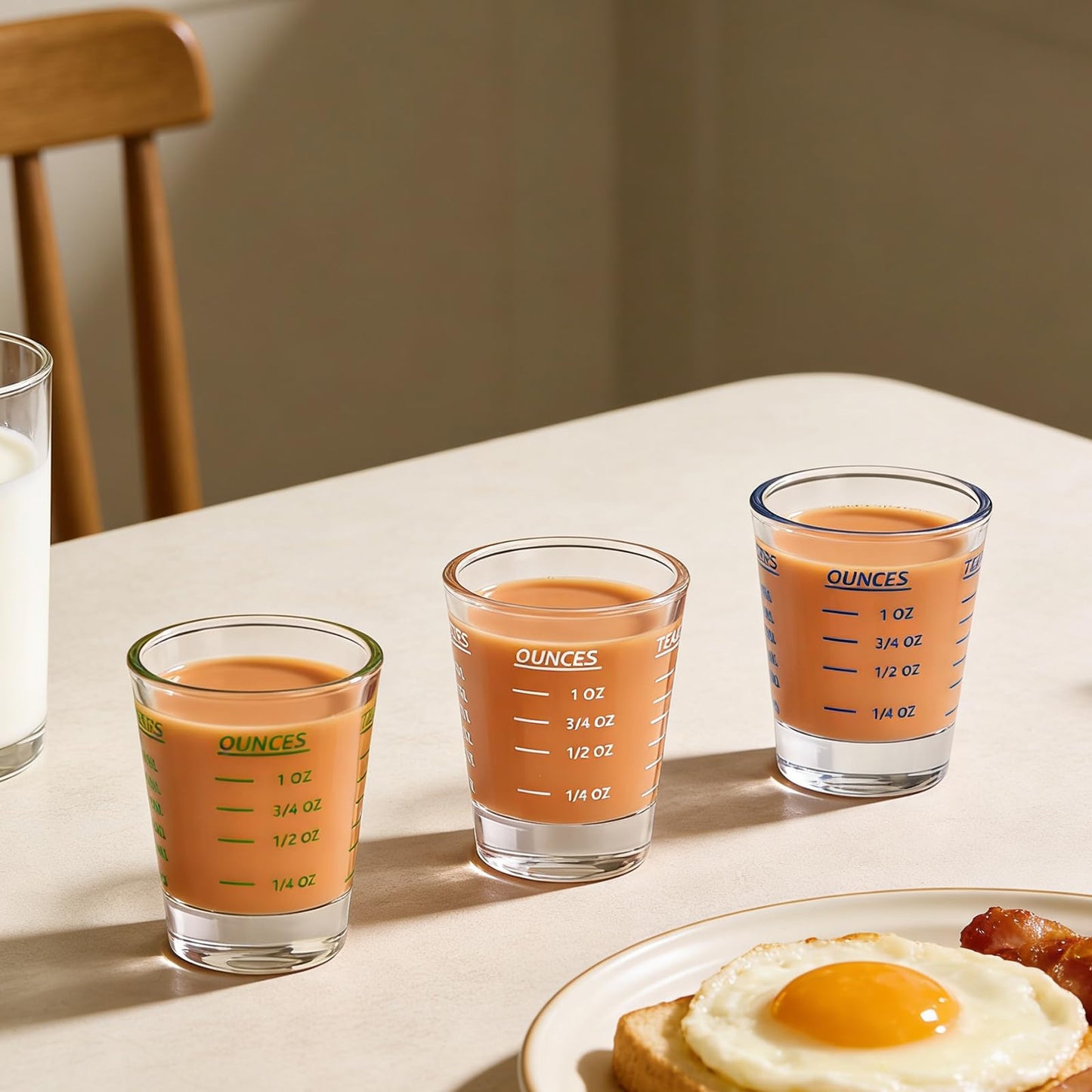 Shot Glass Measuring Cup，Espresso Shot Glass 26-Incremental Measurement 1oz, 6 Tsp, 2 Tbs, 30ml，Kitchen Tools，Bar Bartender Accessories, Jigger for Bartending (2 Pack-Black)